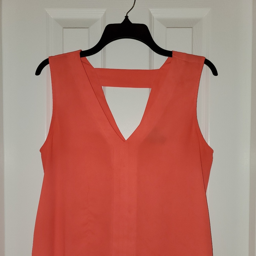 Worthington neon orange chiffon sleeveless top
